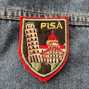 Vintage, New Old Stock, Pisa, Italy, Leaning Tower, Rome, World Patches, Holiday, Ski Travel Jacket Patches