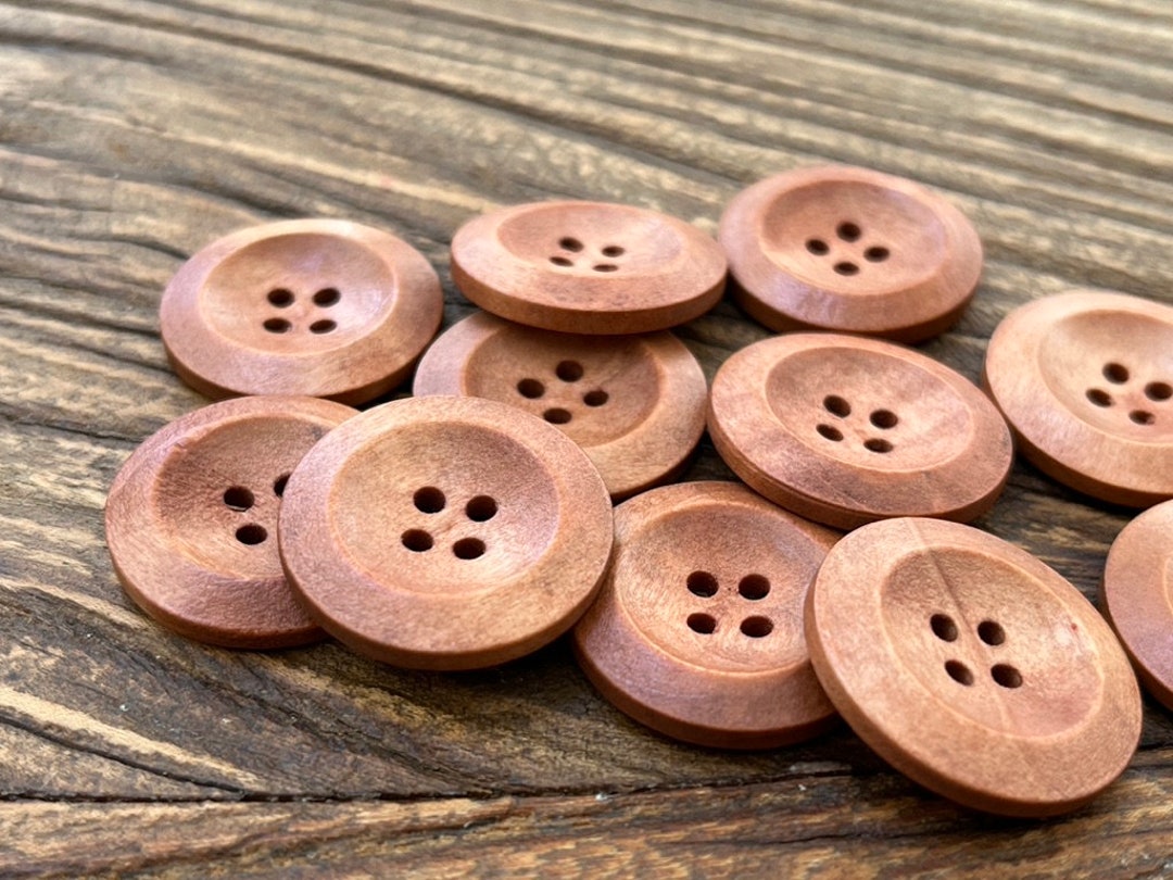 Large Timber, Wooden, Crafted , Chunky Set of 6 X 25.3mm, Treasures ...