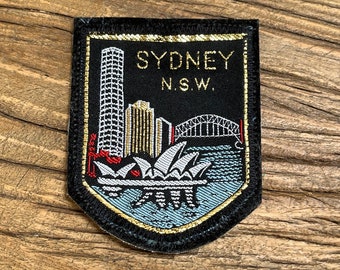 Vintage, New Old Stock, Sydney, Opera House, Harbour Bridge, Souvenir Badge, Holidays, Embroidered