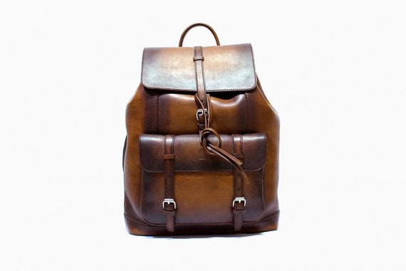 college leather backpack