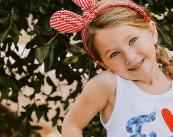 4th of July gingham or polka dot headband by oh sweet sprouts