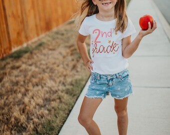 girls "grade all star” vinyl applique tshirt