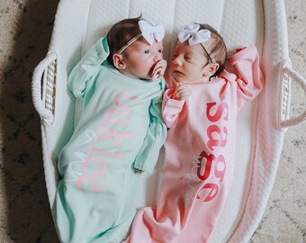 newborn girls personalized name gown