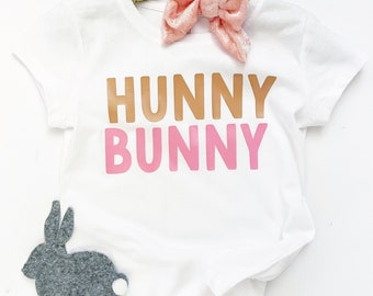Girls “hunny bunny” tee baby toddler kids tee by oh sweet sprouts