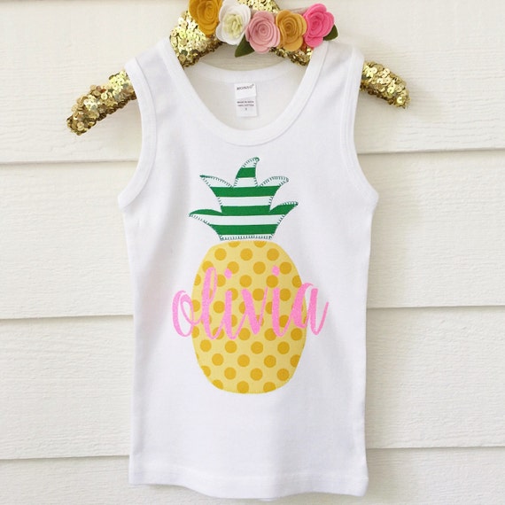 Summer pineapple of my eye tank girls summer shirt Etsy