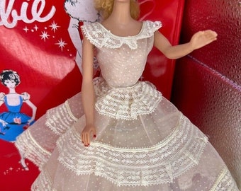 Barbie Plantation Belle, Barbie Outfit 1959, Barbie #966, Barbie Pink Swiss Dot, Barbie Lace Dress, Barbie Tulle Slip, Barbie Southern Belle