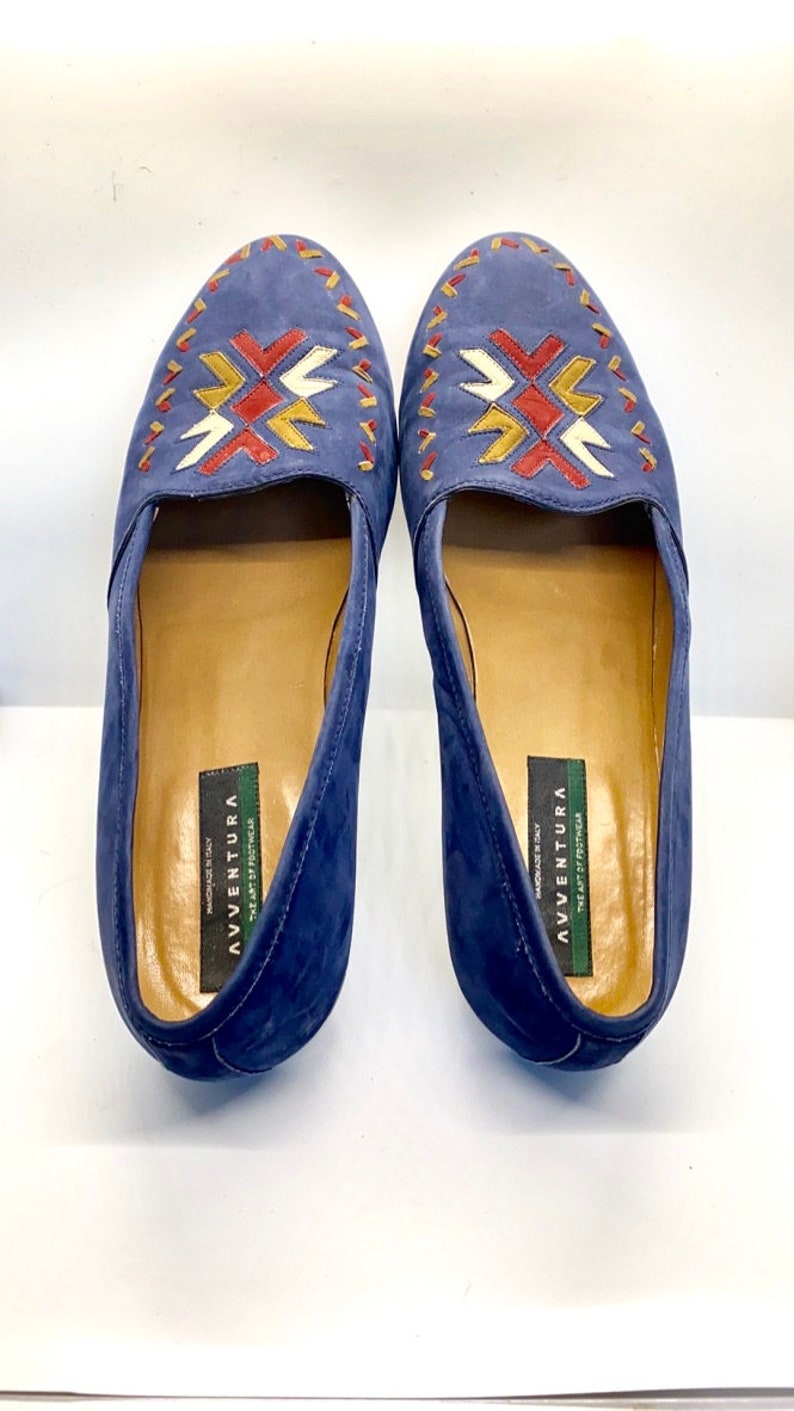 Mens Suede Loafers/ Blue Slip on Shoes/ Blue Suede Shoes/ Etsy