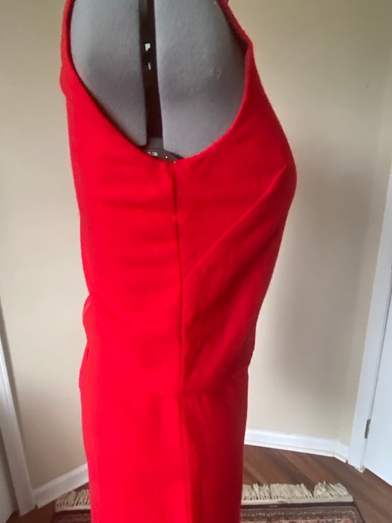 Red Sheath Dress, Red Wool Sheath, 60s Red Dress,… - image 5