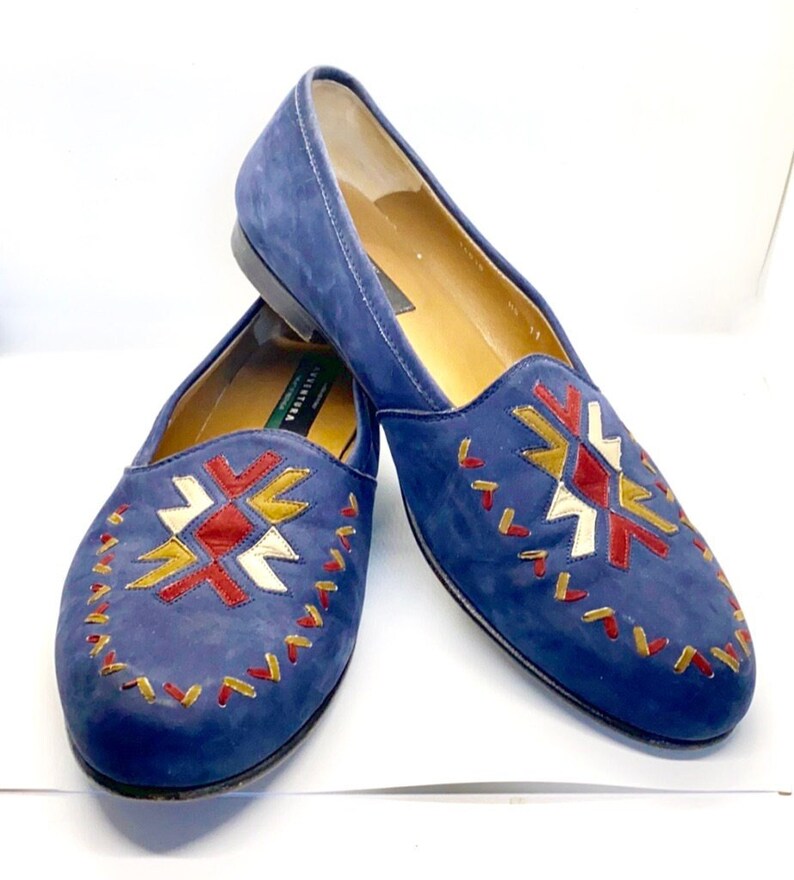 Mens Suede Loafers/ Blue Slip on Shoes/ Blue Suede Shoes/ Etsy