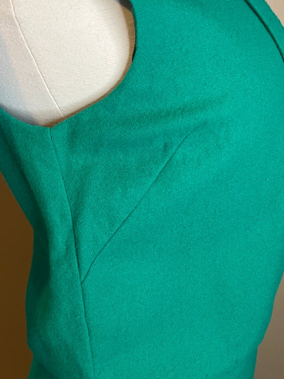 Green Sheath dress, green wool dress, green wool … - image 7
