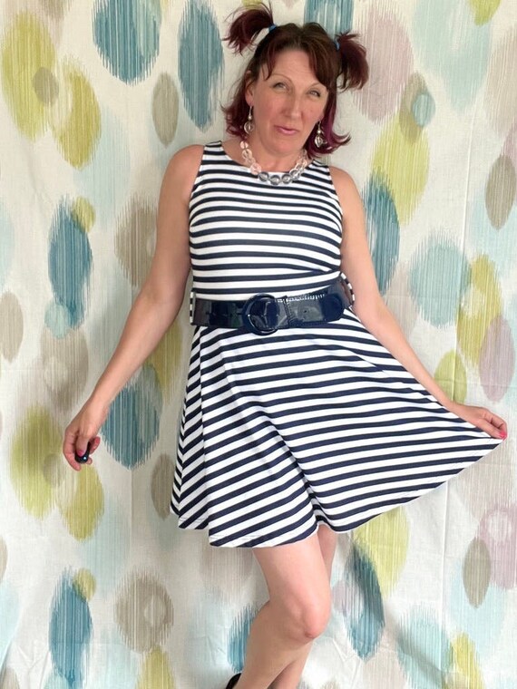 Cute Raver Dress, Y2K Striped Dress, Summer Cotton