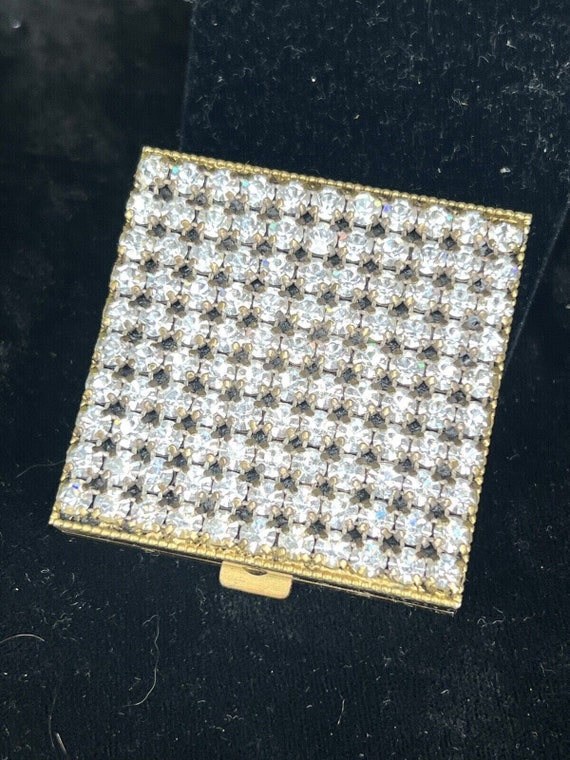 SCHILDKRAUT Compact, Rhinestone Compact, Schildkra