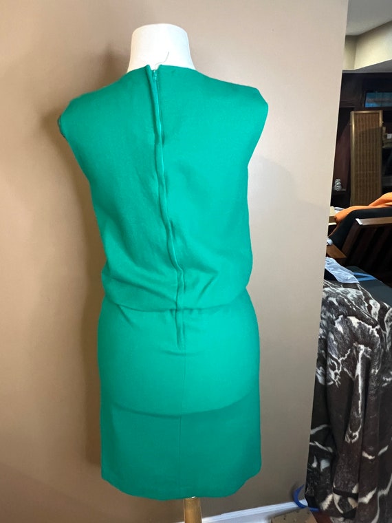 Green Sheath dress, green wool dress, green wool … - image 4