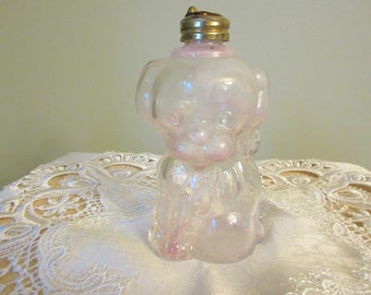 Pink Teddy Bear Talcum Powder Glass Shaker Bottle Manon Freres