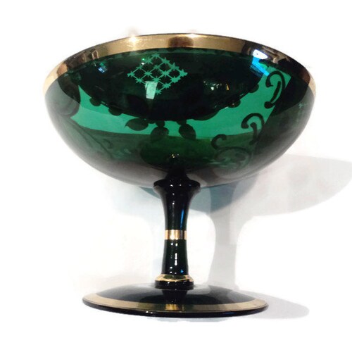 Moser Style Bohemian Glass Compote Table Centerpiece shops