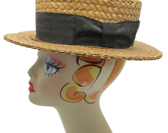 Straw Boater Hat Maremont Chicago Early 1920's Size 7