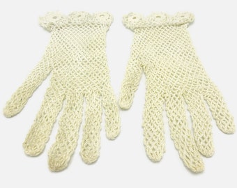 Crochet Lace Wedding Gloves Art Deco