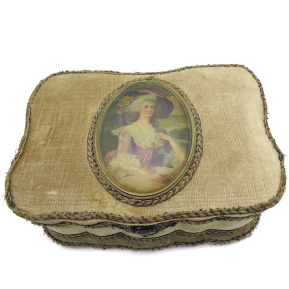 Victorian Velvet Vanity Box 1800's - image 2