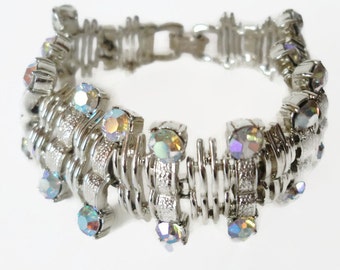 Vintage Coro Bracelet Aurora Borealis Rhinestone