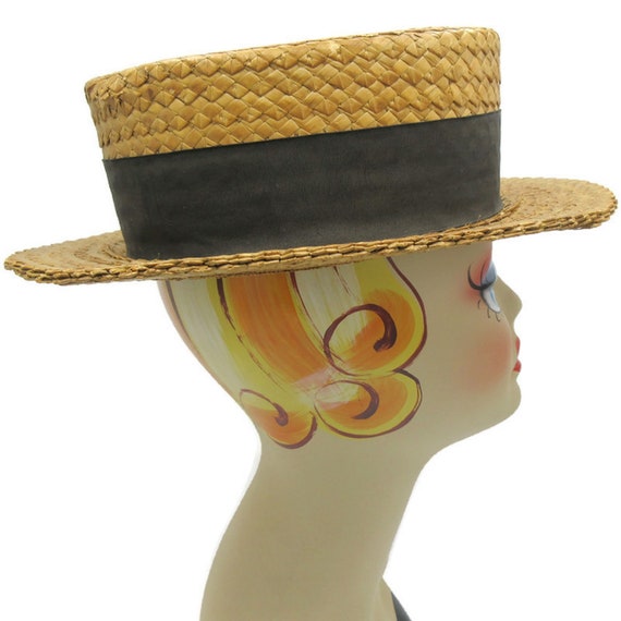 Straw Boater Hat Maremont Chicago Early 1920's Si… - image 2