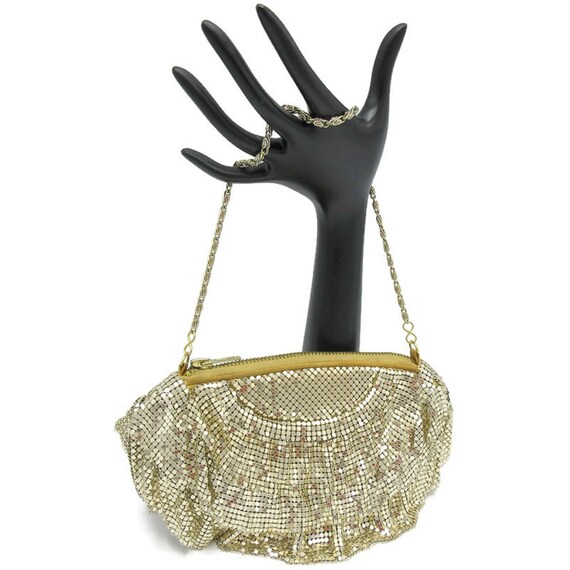 Evening Bag Silver Metal Mesh Fringe Gem
