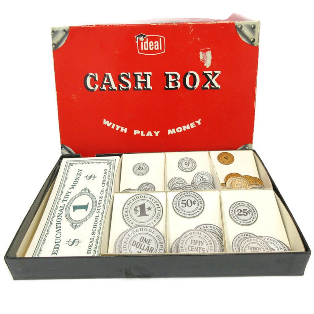 Play Money Ideal School Supply Company Cash Box Educational - Etsy