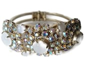 Clamper Bracelet Juliana D & E Verified Aurora Borealis Rhinestone And Moonglow