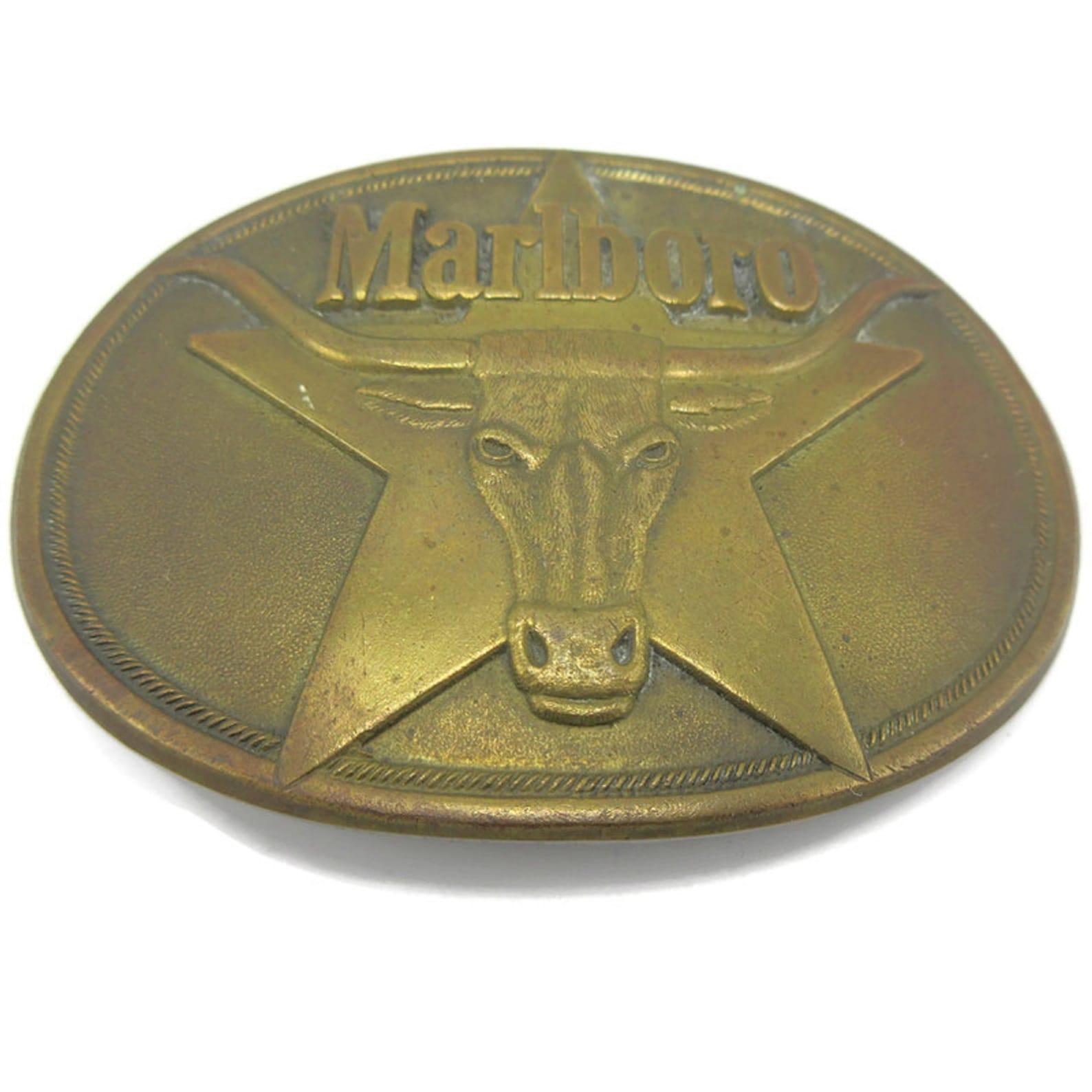 Marlboro Belt Buckle Solid Brass 1987 Etsy