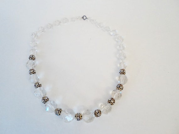 Vintage Austrian Crystal Necklace Rhinestone Spac… - image 5