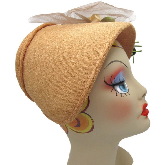 1920's Textured Silk Brimmed Cloche Flapper Hat - image 3