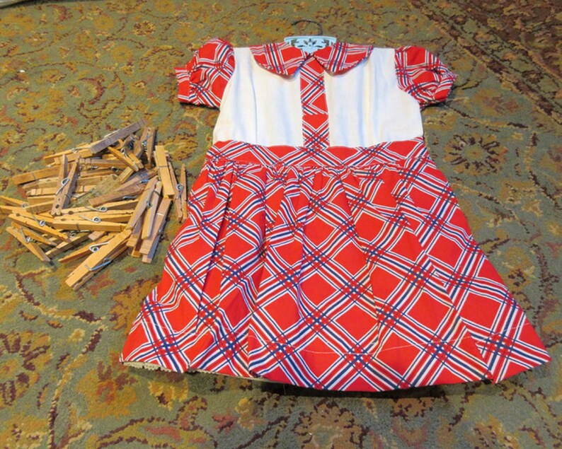 1950's Handmade Clothespin Bag Dress Pins and Hanger Etsy