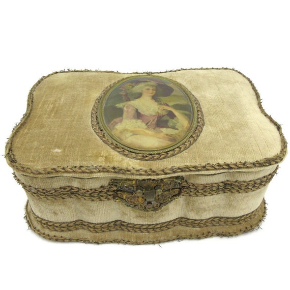 Victorian Velvet Vanity Box 1800's