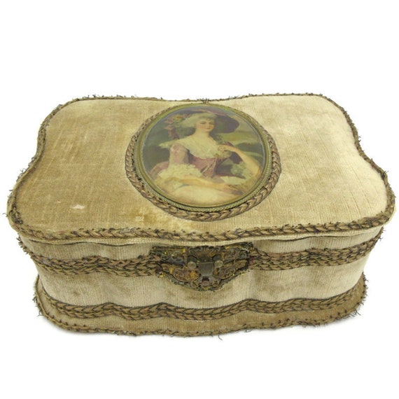 Victorian Velvet Vanity Box 1800's - image 1