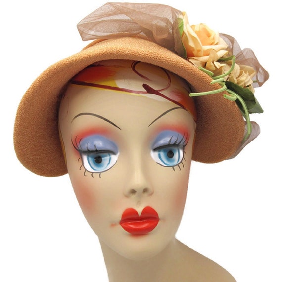 1920's Textured Silk Brimmed Cloche Flapper Hat - image 2