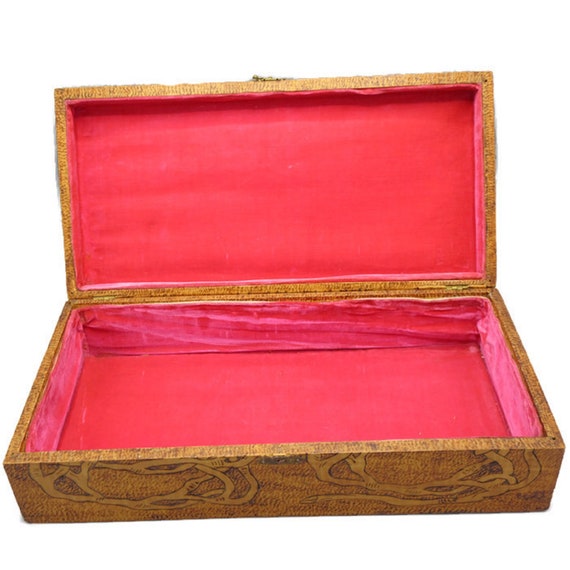 Solid Wood Floral Pyrography Jewelry Storage Box - image 7