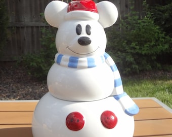 COOKIE JAR  ~  SNOWMAN,  Mickey Mouse,  Disney