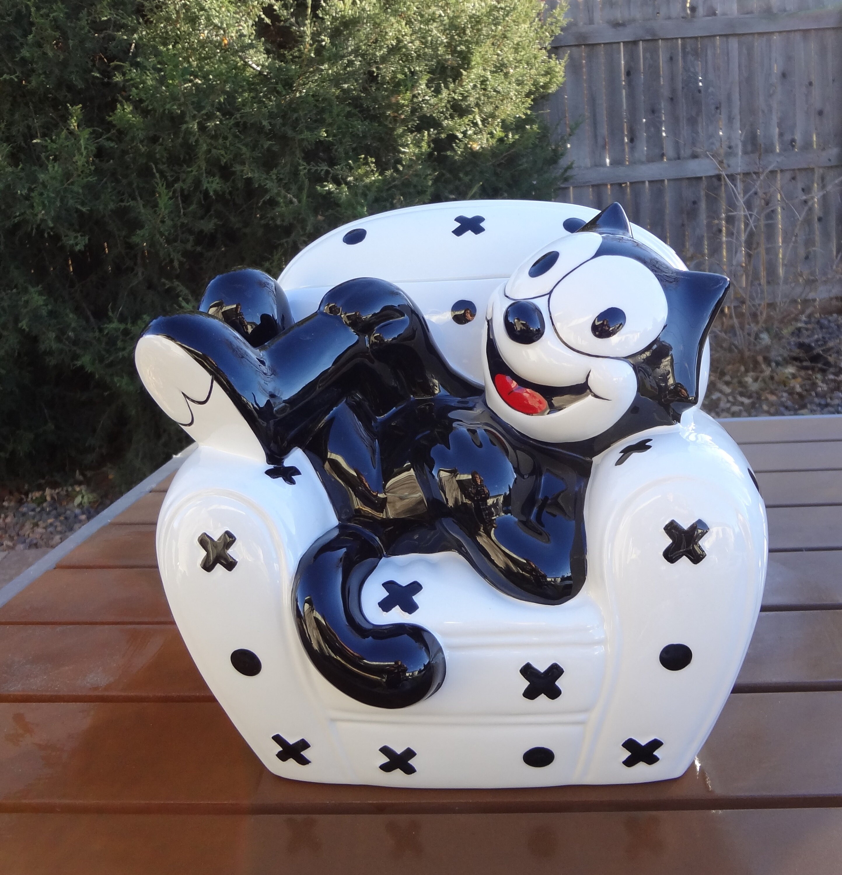 1000個限定/Felix the CAT/フィリックス/クッキージャー/陶器 COOKIE JAR * Felix the Cat, Clay Art 1997, On the Couch