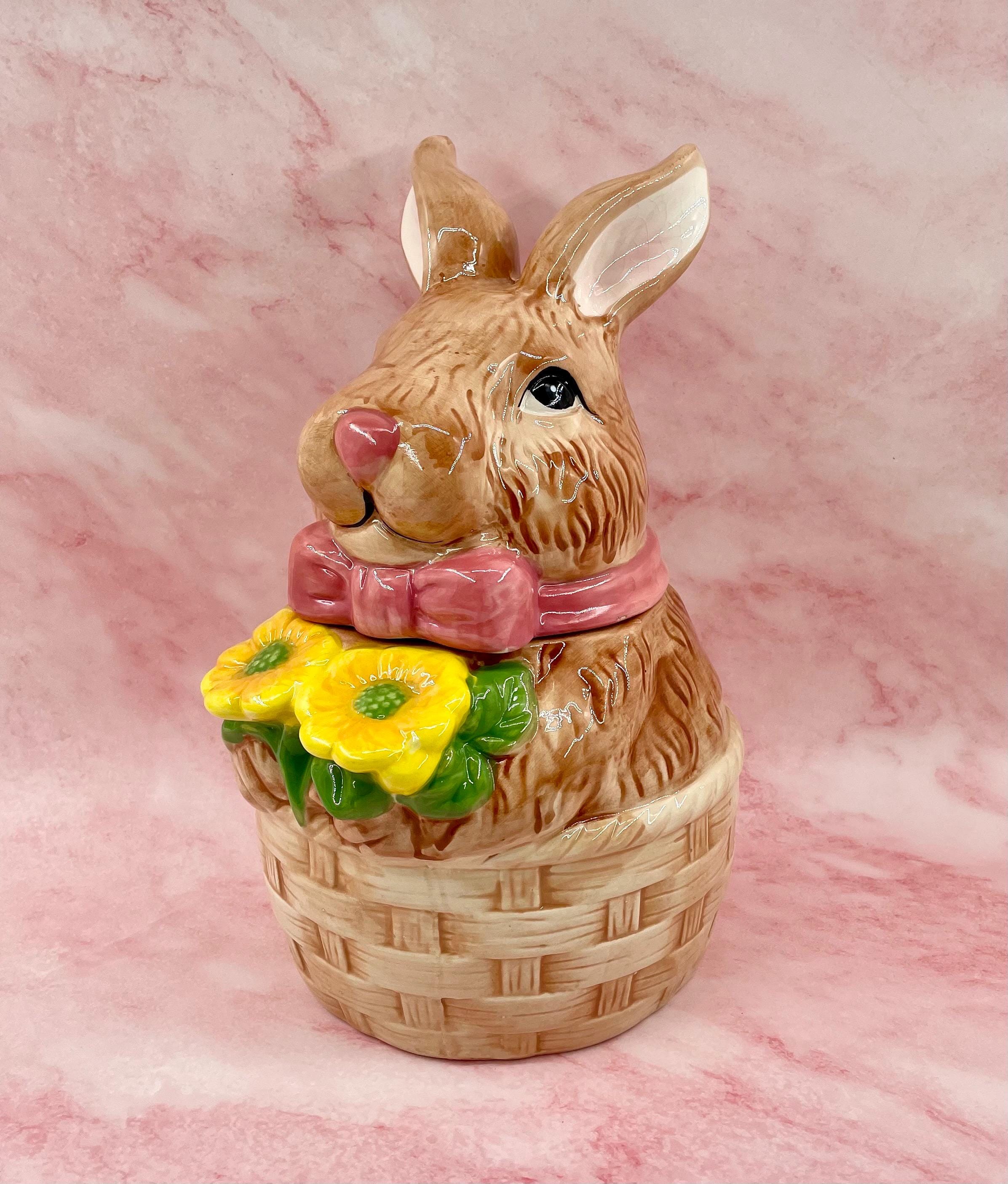 COOKIE JAR ~~ Bunny Basket, Cracker Barrel - Etsy