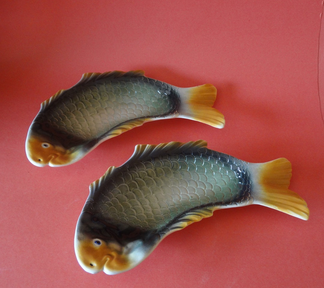 DISH FISH PLATES, Made in Italy, Limited Ed. Vintage Etsy