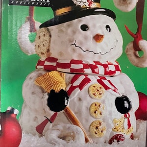 COOKIE JAR * Snowman, Cookies around.  In the box.