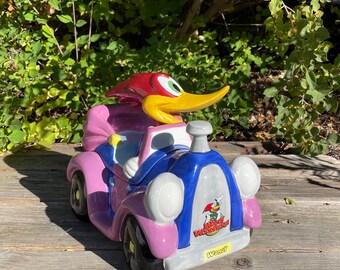 COOKIE JAR * Woody Woodpecker Car, RARE, Very Good Condition 11”x9