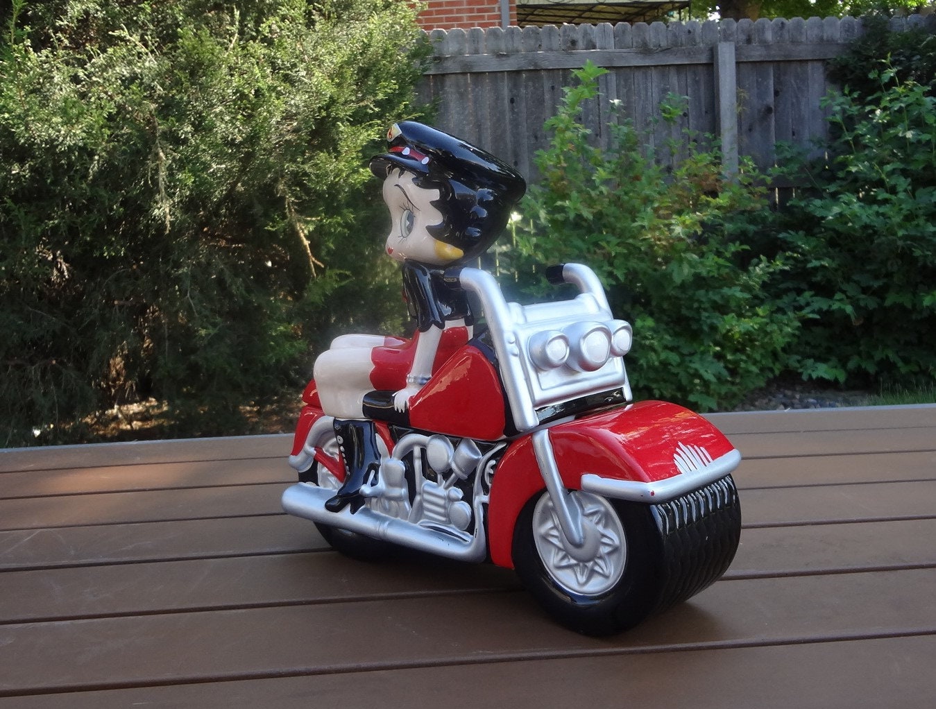 COOKIE JAR * Betty Boop on a Red Motorcycle, Red Bikini, RARE - Etsy