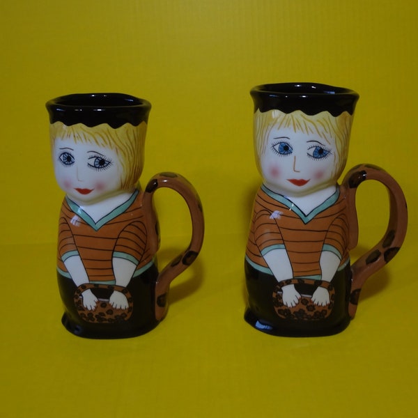 MUGS * Susan Paley,  Bella Casa by Ganz,  MATCHING Pair,   Cora Cappuccino