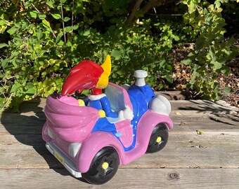 COOKIE JAR * Woody Woodpecker Car, RARE, Very Good Condition 11”x9