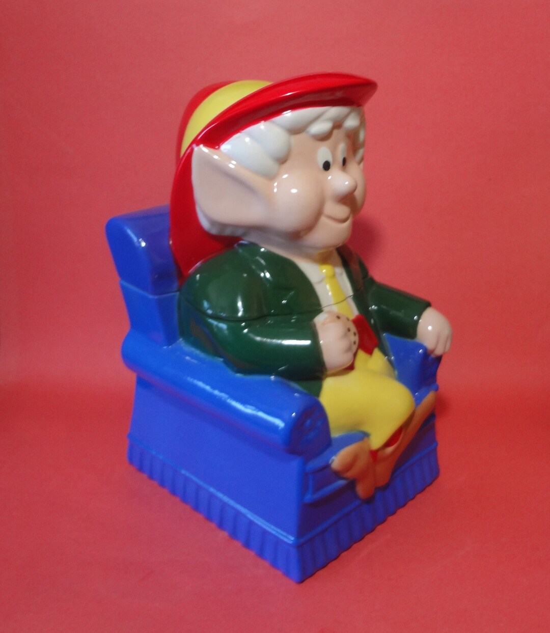 COOKIE JAR KEEBLER Elf on a Blue Chair, 1998, Keebler Co. Rare Etsy