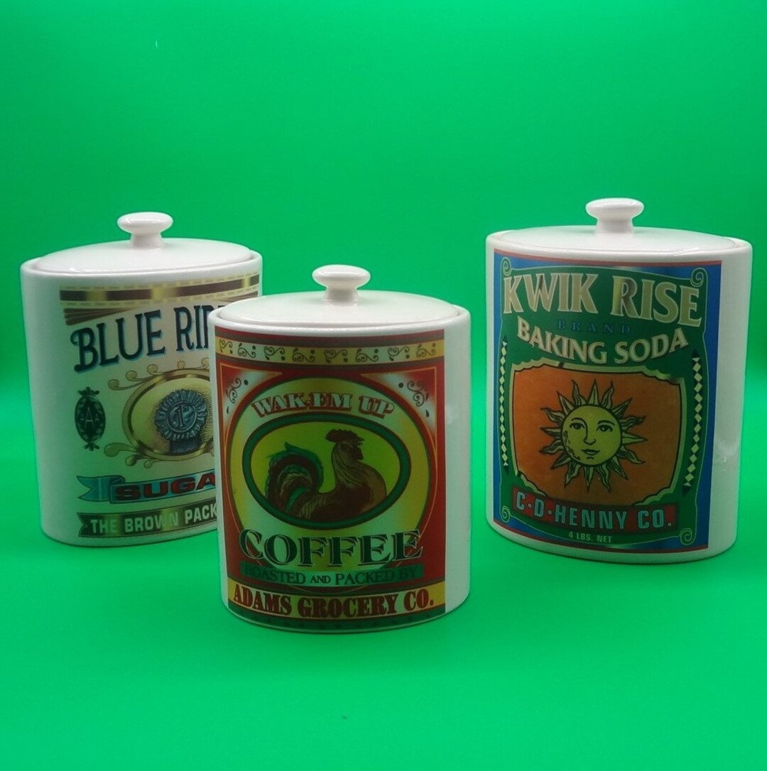 CANISTER SET Grocery Store Roshco Inc. Grocery Store Etsy