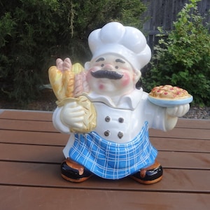 COOKIE JAR  *  CHEF,  with Breads & Dessert, Heavy Quality