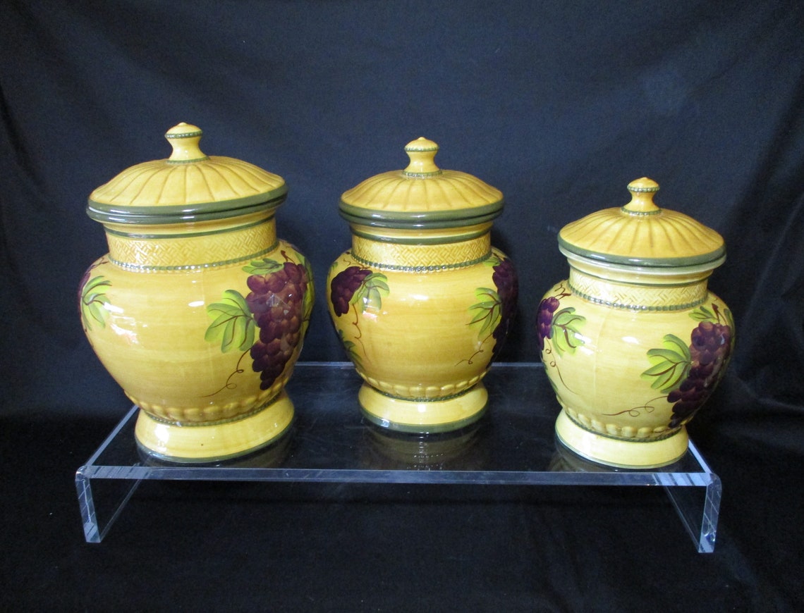 CANISTER SET Casa Vero Tuscany Grapes 3 piece with Etsy