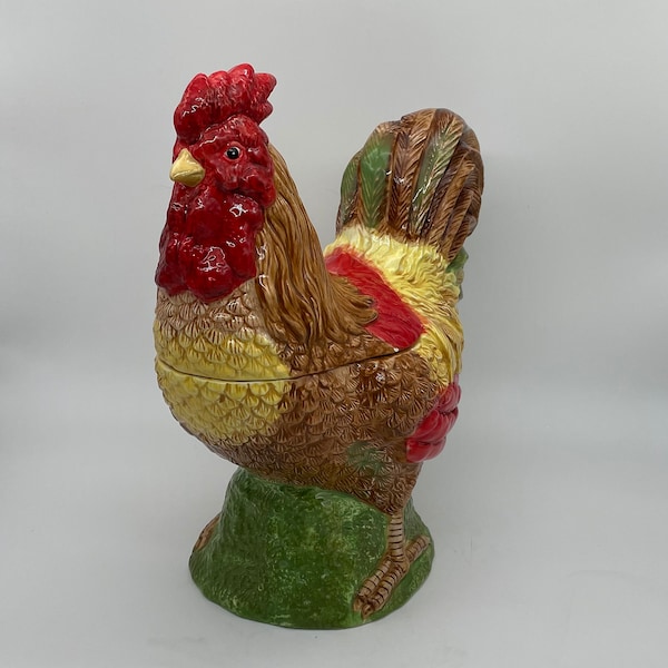 COOKIE JAR * Rooster, Oneida, Multicolored