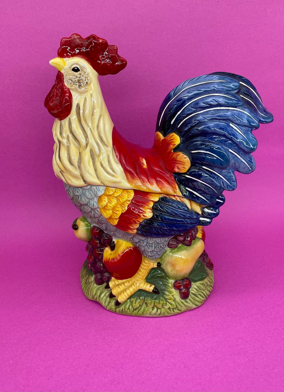 COOKIE JAR ROOSTER Heavy Ceramic Etsy